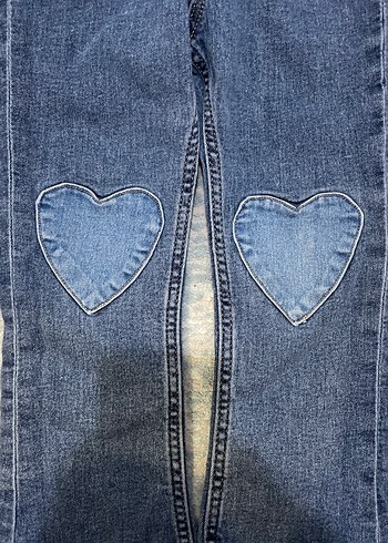 Kız Çocuk Nakışlı Denim Pantolon - Görsel 2