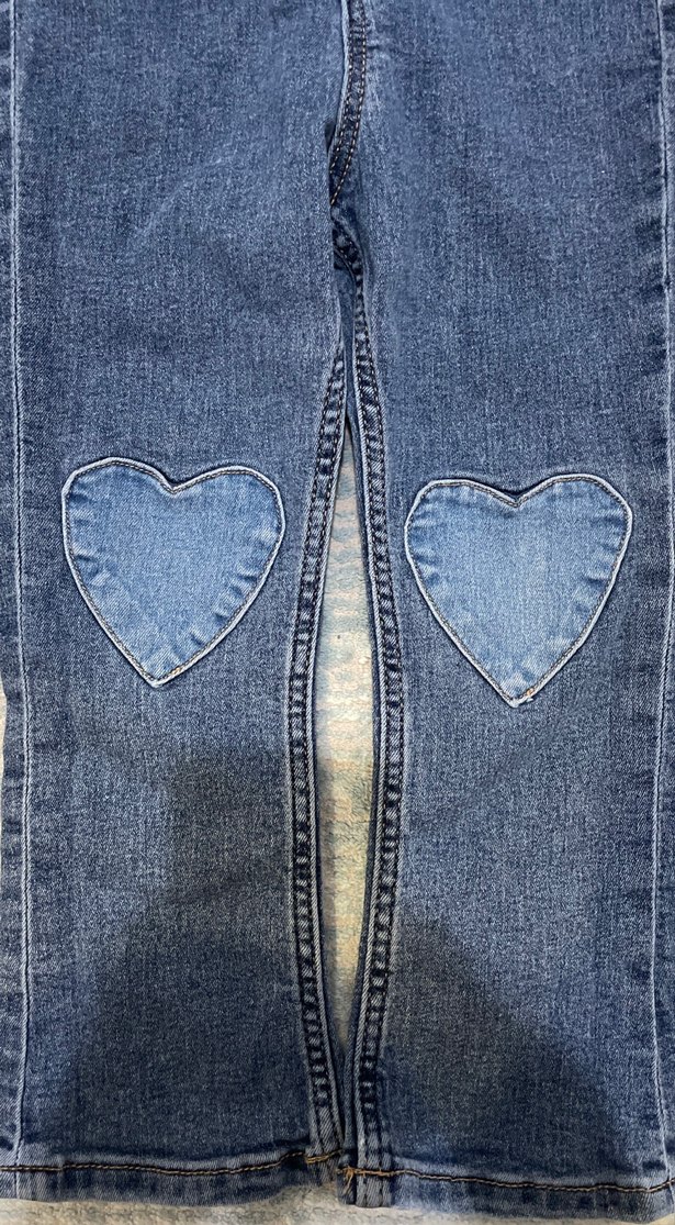 Kız Çocuk Nakışlı Denim Pantolon - Görsel 2