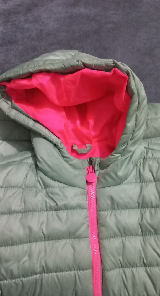 Yeşil Kapşonlu Fermuarlı Çocuk Kışlık Yelek - Görsel 2