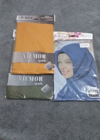 Kadın Camel ve Gri Velcro tülbent - Görsel 2