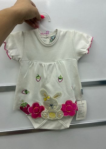 Dantelli Beyaz Kısa Kollu Bebek Body