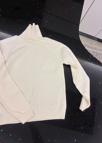 Beyaz Boğazlı İnce Örgü çocuk Kazak - Görsel 4