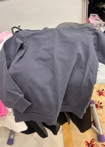 Parlak Baskılı Gri Kız Sweatshirt - Görsel 4