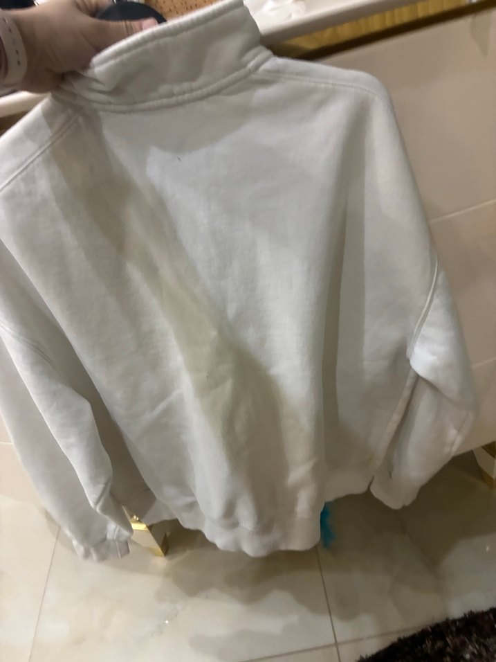 Beyaz Yarım Fermuarlı Palermo Sweatshirt - Görsel 4