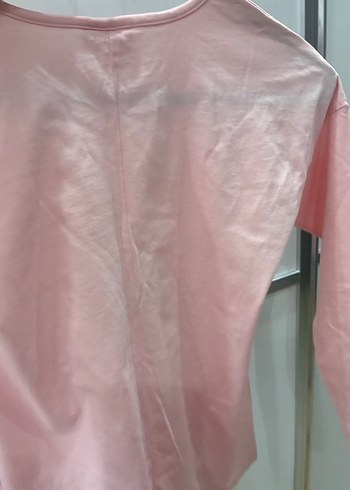 Kız Çocuk Uzun Kollu Pembe Baskılı Tişört - Görsel 4