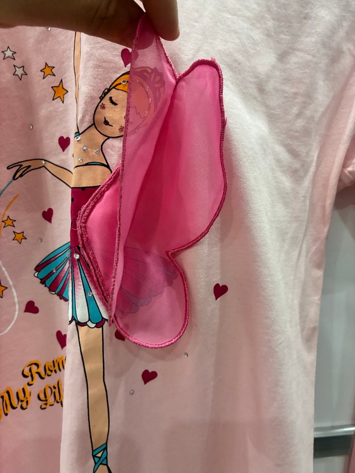 Kız Çocuk Uzun Kollu Pembe Baskılı Tişört - Görsel 2