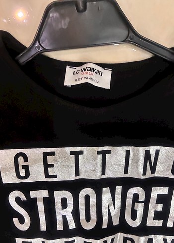 Kız Çocuk Siyah Uzun Kollu Baskılı Tişört - Görsel 3