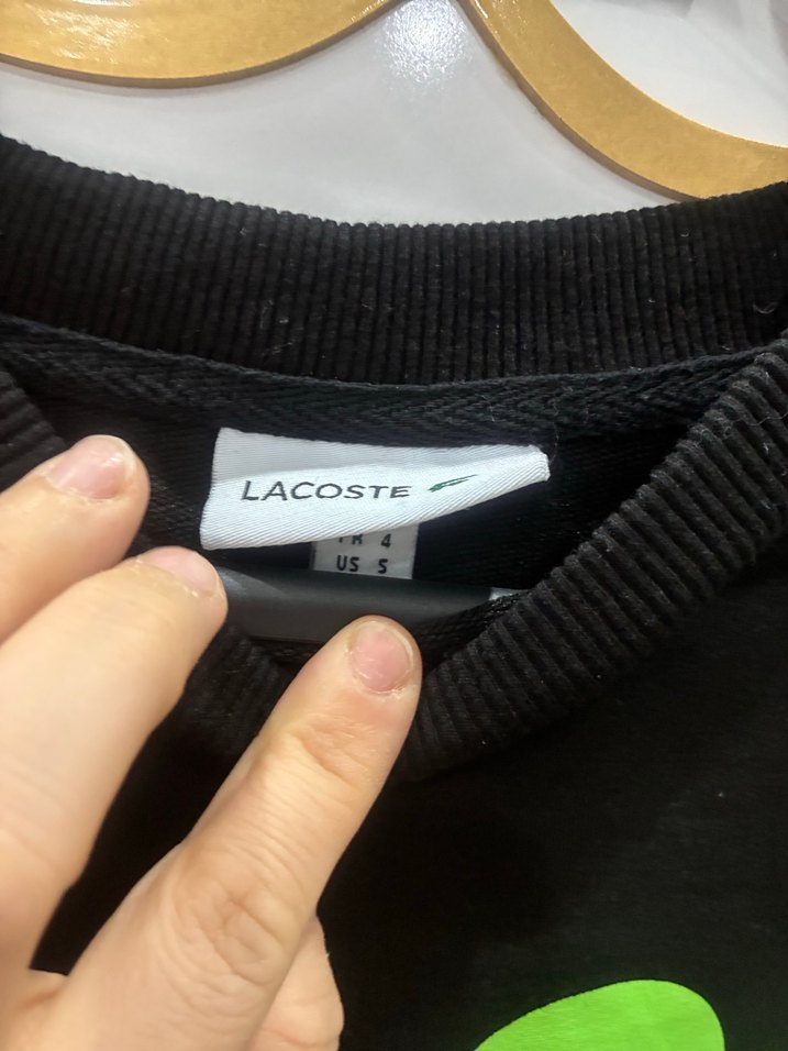 Siyah Baskılı Lacoste Erkek Sweatshirt - Görsel 3