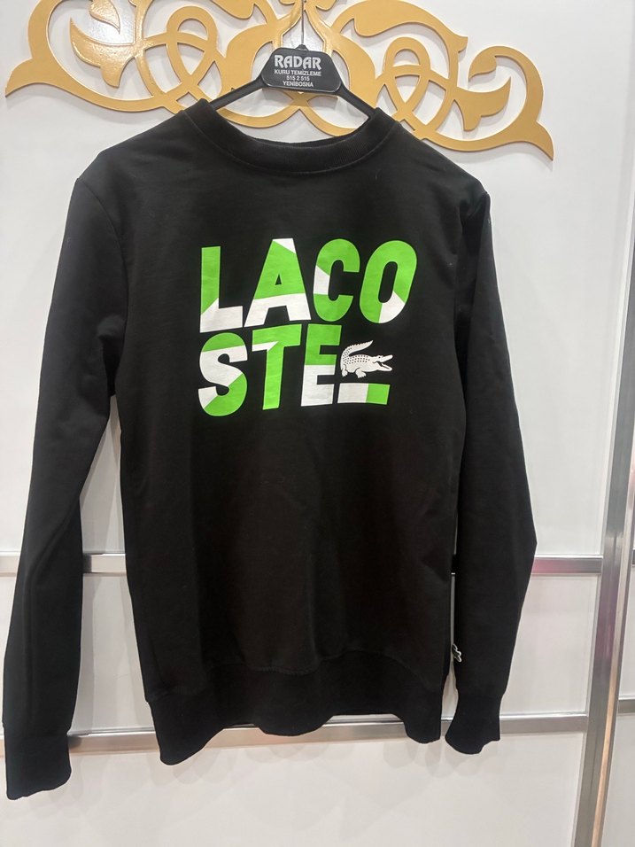 Siyah Baskılı Lacoste Erkek Sweatshirt - Görsel 2
