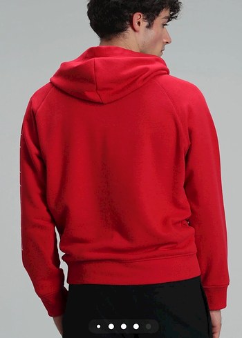 Kırmızı Kapüşonsuz Oversize Sweatshirt - Görsel 4