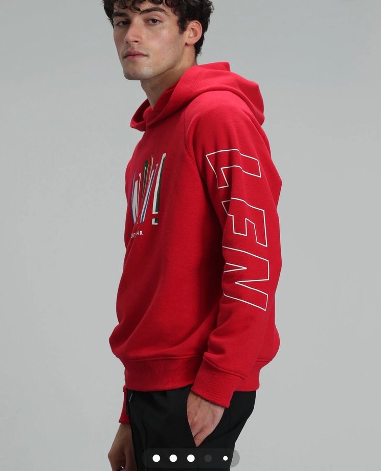 Kırmızı Kapüşonsuz Oversize Sweatshirt - Görsel 3