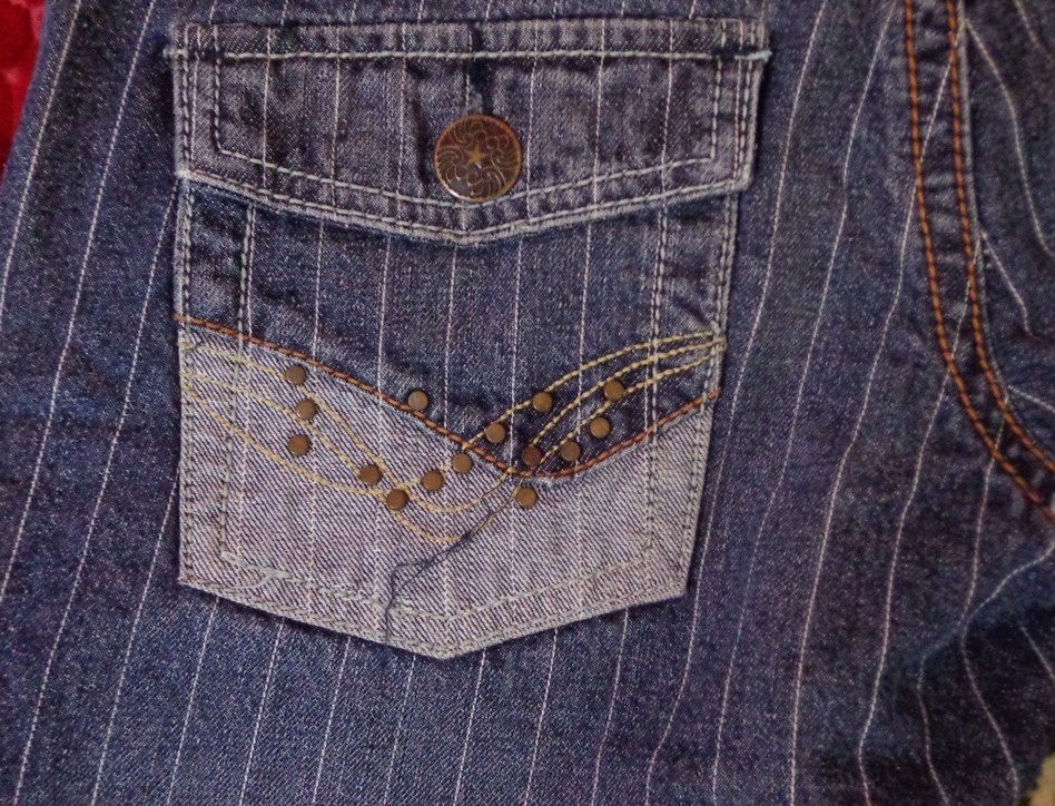 Çizgili Vintage Mini Şort - Görsel 4