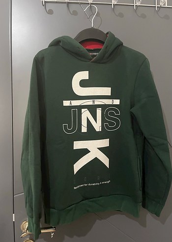 Erkek Haki Baskılı Kapüşonlu Sweatshirt - Görsel 2