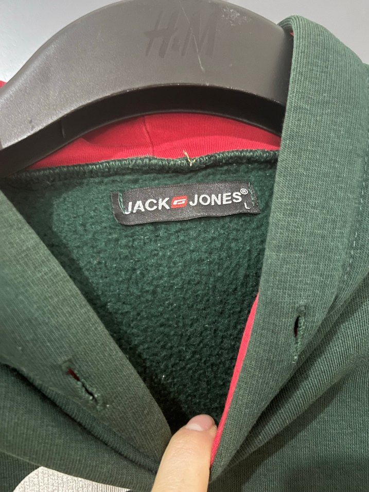 Erkek Haki Baskılı Kapüşonlu Sweatshirt - Görsel 4