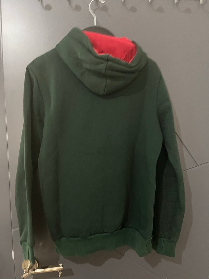 Erkek Haki Baskılı Kapüşonlu Sweatshirt - Görsel 3