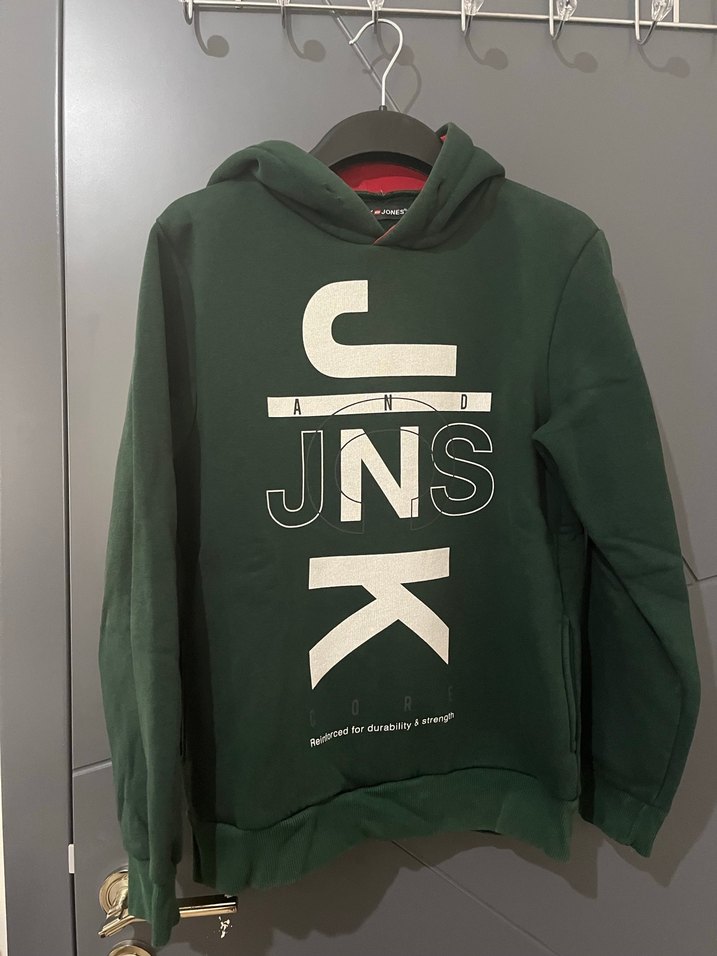 Erkek Haki Baskılı Kapüşonlu Sweatshirt - Görsel 2