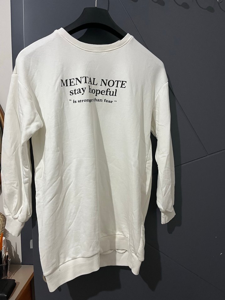 Beyaz Pamuklu Baskılı alt üst takım - Görsel 3