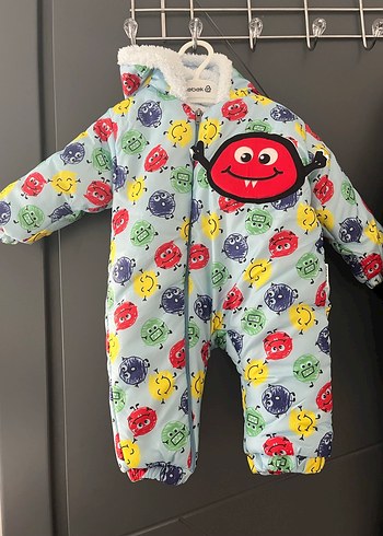 Renkli Kapüşonlu Bebek Tulum - Görsel 3