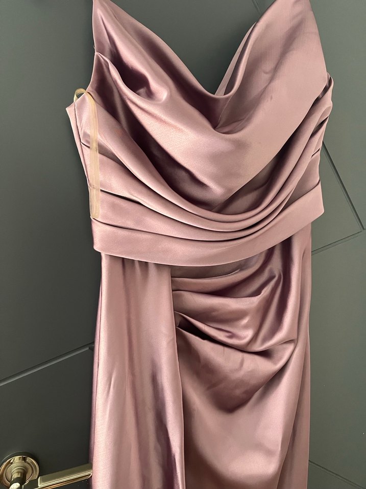 Bordo Drapeli Uzun Abiye Elbise - Görsel 2