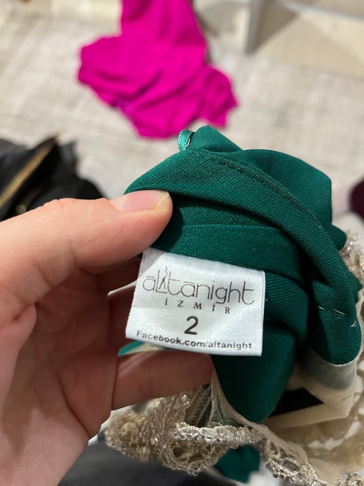 Drapeli Kolsuz Uzun Yeşil Abiye Elbise - Görsel 5