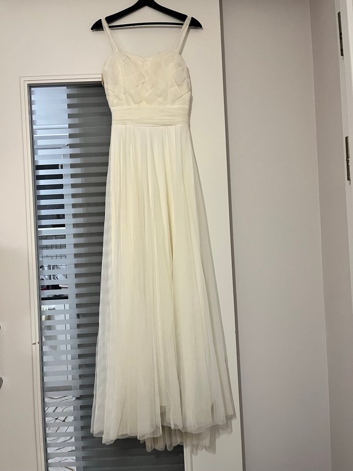 Beyaz A-Line Uzun Gelinlik - Görsel 2