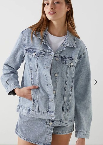 Kadın Mavi Denim Ceket