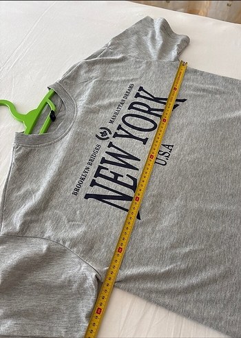 s Beden gri Renk Gri New York Baskılı Kadın Tişört