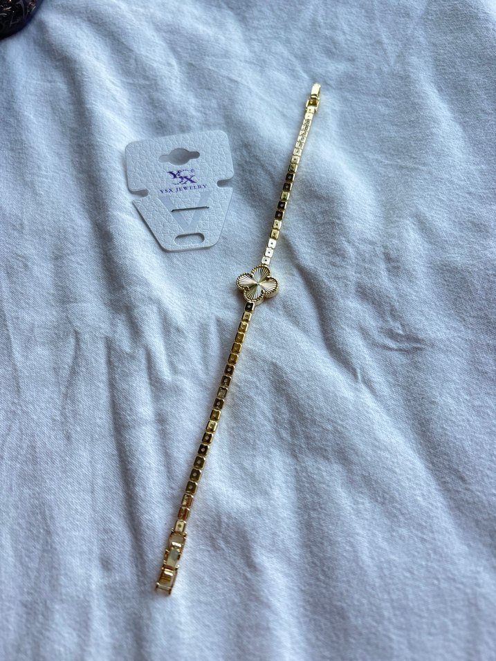 Yonca su yolu altın renk bileklik - Görsel 5