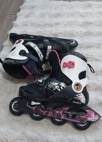 Decathlon Oxelo Pembe Detayli Siyah Paten