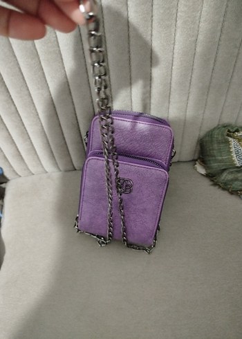 Mor Zincir Detaylı Kadın Çapraz Çanta - Görsel 2
