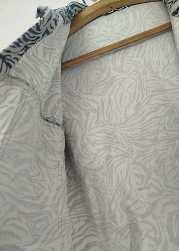 Kadın Zebra Desenli Kot Ceket - Görsel 4