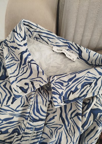 Kadın Zebra Desenli Kot Ceket - Görsel 6