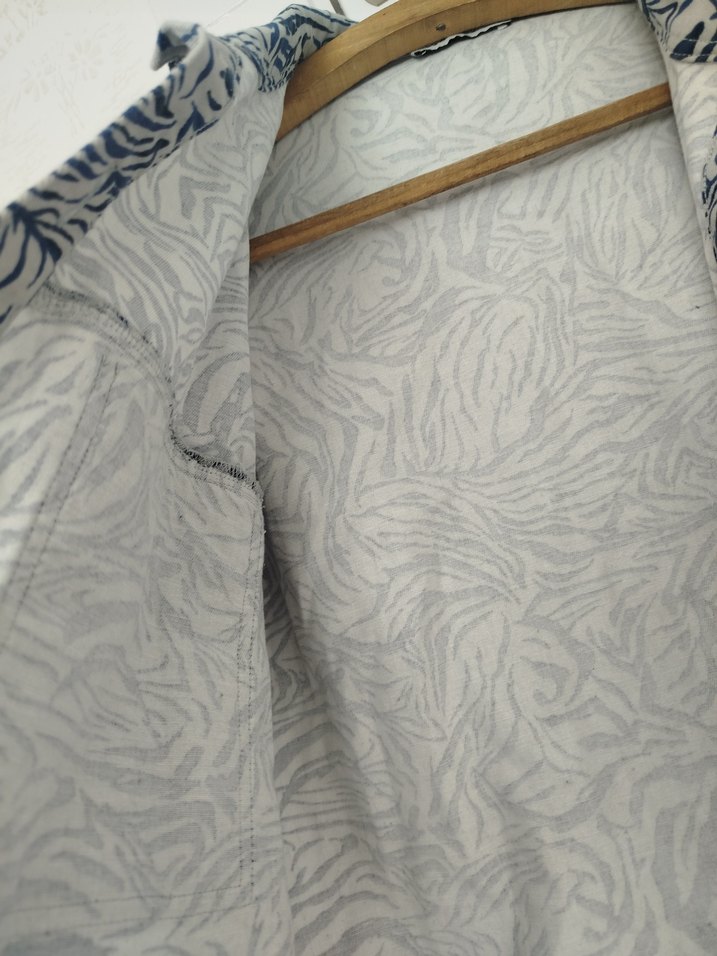 Kadın Zebra Desenli Kot Ceket - Görsel 4