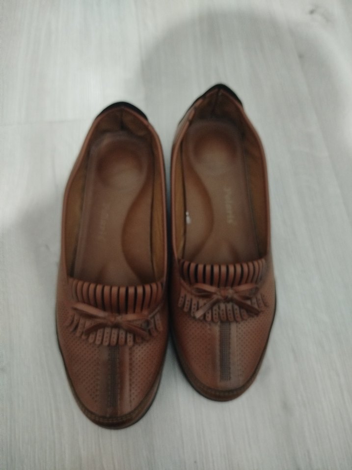 Bej Parlak Kadın Günlük Topuklu Ayakkabı - Görsel 2