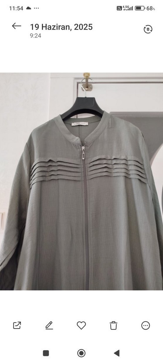 Kadın Haki Gömlek Yaka Uzun Elbise - Görsel 3