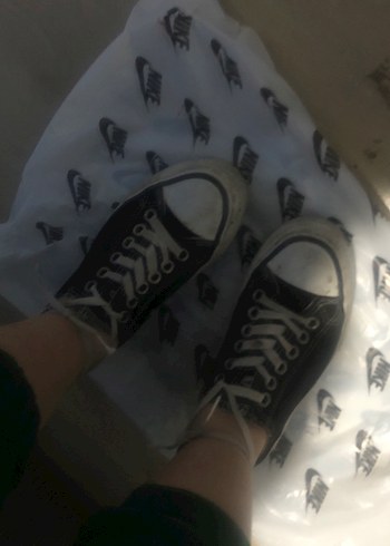 Siyah BEYAZ Bağcıklı Kadın Sneakers