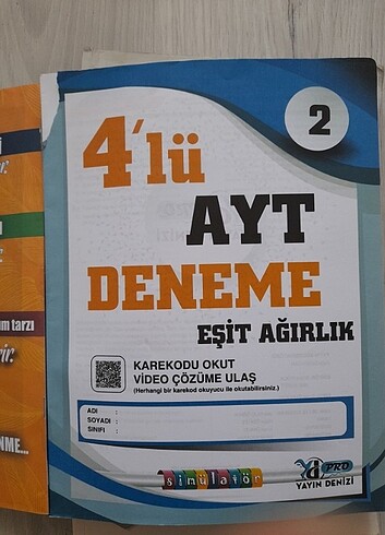  Beden Renk Yayın Denizi - Eşit ağırlık AYT 4'lü deneme sınavı