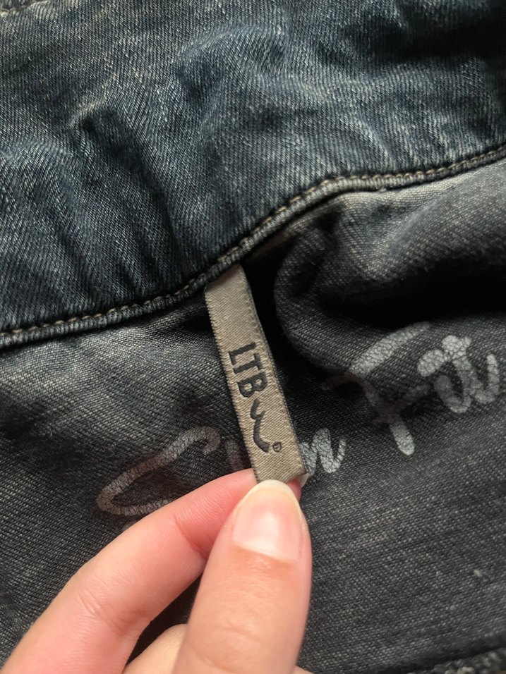 LTB VINTAGE Taşlama efektli Kot Biker Ceket — görsel 6/7