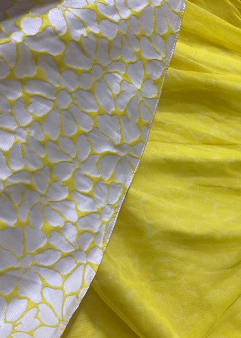 Sarı Straplez Uzun Abiye Elbise - Görsel 5