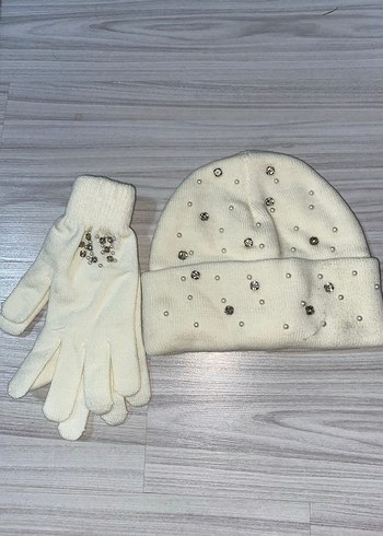 Taşlı bere eldiven set - Görsel 4