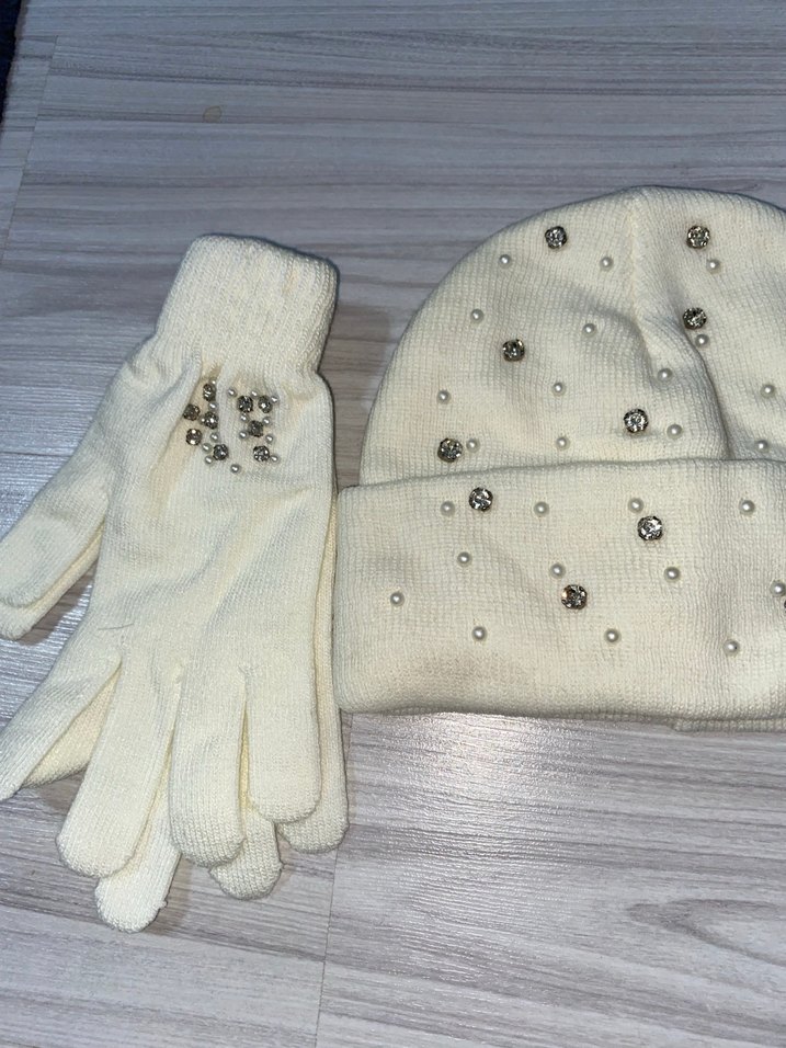 Taşlı bere eldiven set - Görsel 2