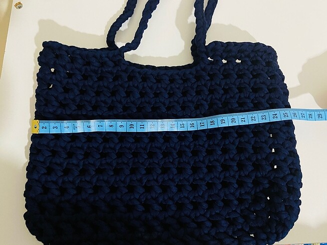 Penye ipten file kol çantası - Görsel 6