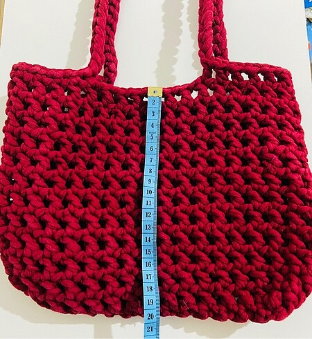 Penye ipten file kol çantası - Görsel 2