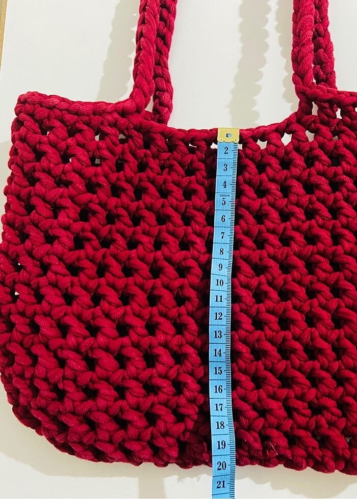 Penye ipten file kol çantası - Görsel 2