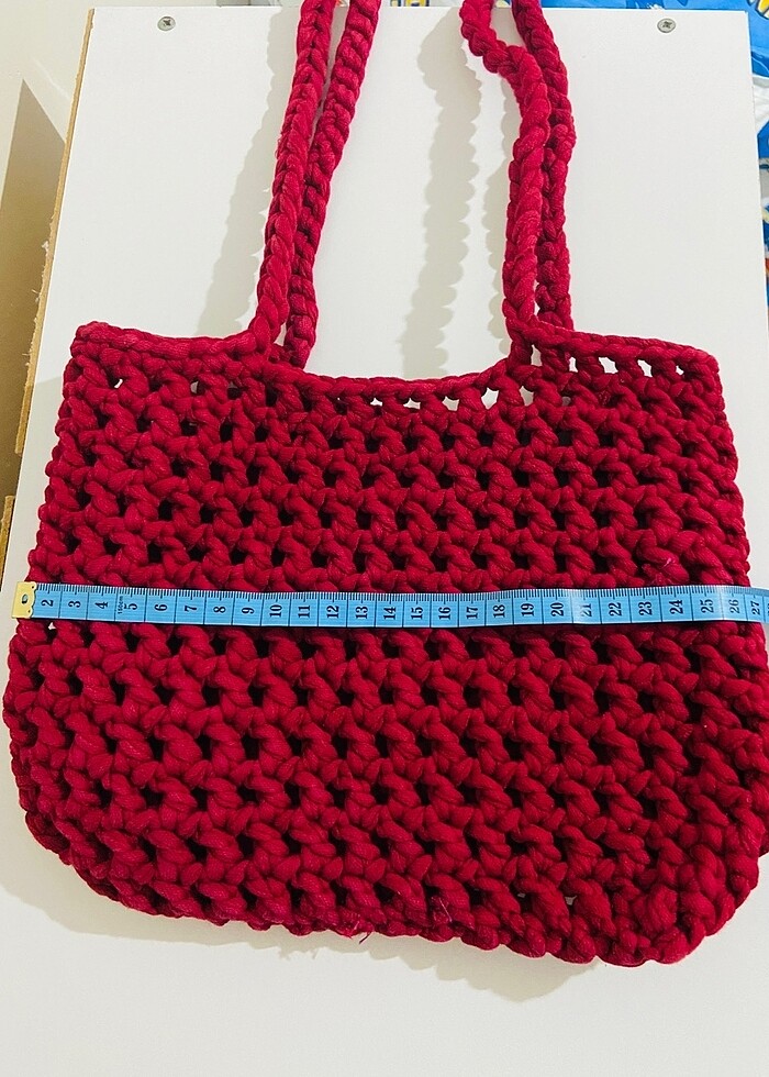 Penye ipten file kol çantası - Görsel 3