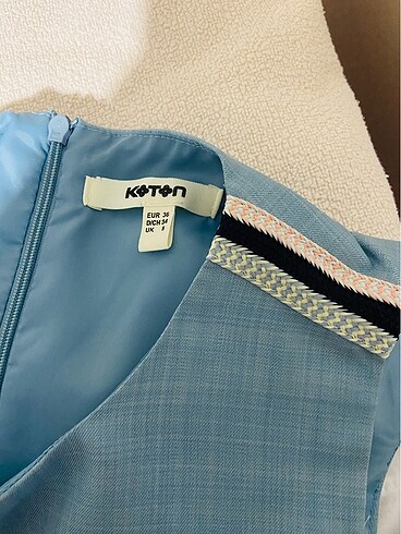 Mavi bisiklet yaka diz üstü elbise - Görsel 3