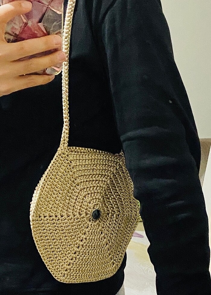 Makrome ipinden kol çantası - Görsel 3