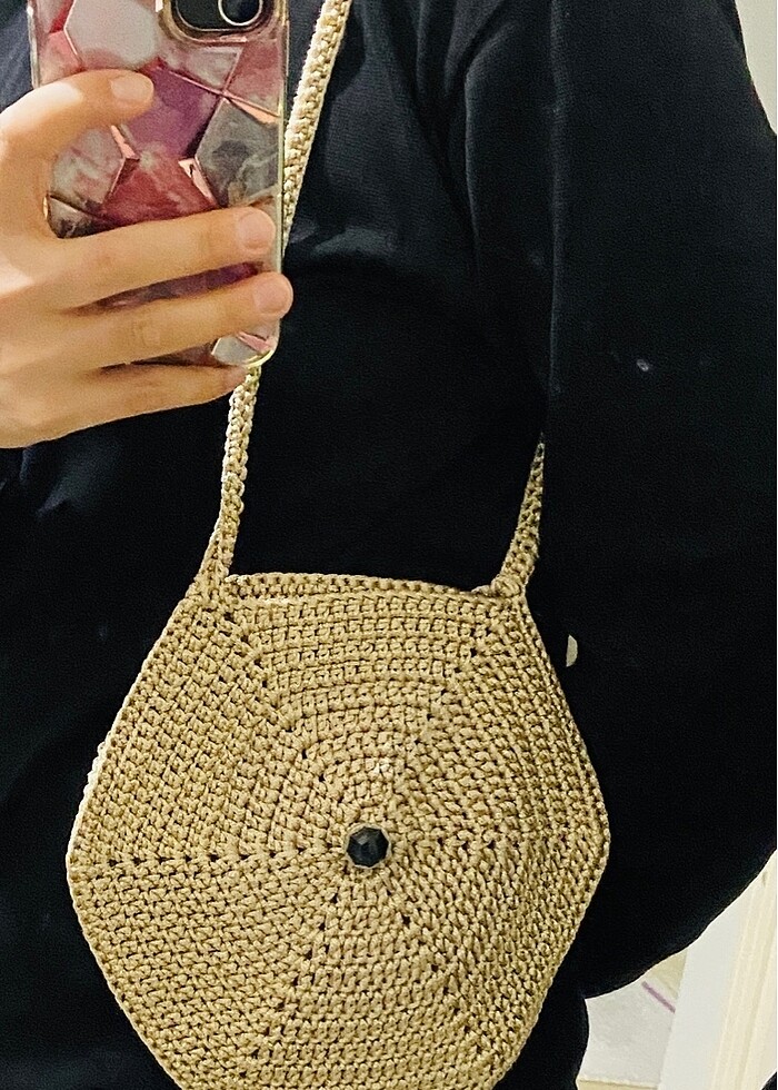 Makrome ipinden kol çantası - Görsel 2