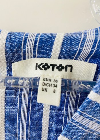 Çizgili V Yaka Elbise - Görsel 5