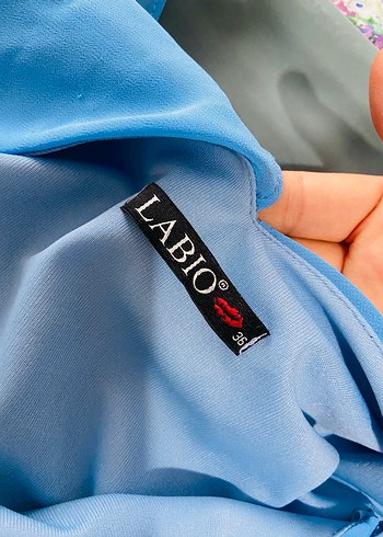 Mavi Uzun Hamile Elbisesi - Görsel 2